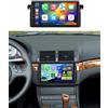 Hikity 4+128G Autoradio Android per BMW E46 1999-2005 Wireless Carplay 9''Incell Schermo per Auto Android Auto WiFi Touchscreen Bluetooth5.0 GPS Retrocamera