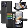 betterfon Custodia per cellulare compatibile con Motorola Moto G56 5G, custodia a portafoglio in TPU di alta qualità con scomparti per carte di credito, chiusura magnetica, colore nero