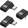 Puiseno Adattatore USB-C, supporta Thunderbolt 5, USB 4 Gen 2, 240 W, 80 Gbps, compatibile con tutti i dispositivi, angolare laterale (2 pezzi) e angolare verticale (1 pezzo), nero