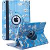 Xsltkby Custodia Cover per iPad 9.7 2018 2017/ iPad Air 2/ iPad Air - 360 Gradi di Rotante Cover Protettiva Case con Funzione di Auto Svegliati/Sonno per iPad 9.7 6/5 Generazione (Fiore di Albicocca)