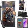 Haninsuze Cover per Oppo A57/A77 5G/A57S 4G Custodia Cover Pelle Libro Portafoglio con Porta Carte Magnetica Protezione Antiurto Cuoio Flip Case Custodia Cover per Oppo A57/A77 5G/A57S 4G, Gatto