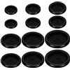 Swpeet 12 pezzi 6 misure 5,1 cm 2-3/8 2-3/4 3-3/16 3-19/32 4 kit assortito di occhielli in gomma a doppia faccia rotondi in gomma guarnizione per tappo firewall solido chiuso foro guarnizione per