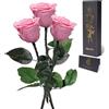 Yamonic Rosa Stabilizzata Regalo Donna,Rosa Eterna con Steli Regalo per Donne Compleanno,Idee Regali per Lei,Regali Mamma Natale San Valentino Festa della Mamma,3 Rose