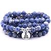 Self-Discovery Naturale 108 perline Mala Bracciale Collana Gioielli Meditazione con Fascino Yoga, One Size, Pietra