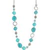 BULINLIN Collane lunghe con perline in argento per donne, collana girocollo in catena di maglia realizzata a mano con perle di cristallo per gioielli alla moda come regali, Resina Perla Cristallo