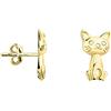 SOFIA MILANI - Orecchini da Donna in Argento 925 - Placcati in Oro - Orecchino a Perno a Gatto - E2261