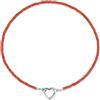 GAVU Collana da Donna Pietre Naturali con Perline di Corniola Rossa e Ciondolo Cuore Porta Anelli, Collana Porta Anelli da Donna