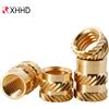 NEWHONGHUIDA M2 M3 M4 M5 M6 M8 Brass Heat Insert Nut Double Twill Knurled Hot Melt Injection Embed Thread Inserts Nuts For 3d Printer Plastic