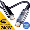 NONE Cavo da USB C a tipo C a doppia linea di ricarica da 240 W Cavo dati TypeC intrecciato in nylon a ricarica rapida per laptop Samsung Huawei Mi