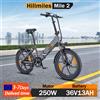 HillMilES Bicicletta Elettrica Pieghevole Hillmiles 2 con Motore 250W, Batteria al Litio 36V13AH, Ruote Fat da 20 Pollici per Tutti i Terreni
