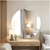 JMITHA Specchio da Parete Rotondo Specchio Rotondo 50 cm in Vetro HD Senza Cornice Decorativo per Bagno, Soggiorno e Corridoio