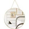 Numjeg Specchi da Parete per Toeletta con Corda Appesa, Specchio Rotondo in Oro, con Cordino, Specchio Decorativo Circolare per Camera da Letto, Bagno, Soggiorno, Decorazione per la Casa 30CM