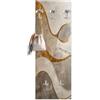 Lupia - Appendiabiti da Parete moderno con pannello in legno Stampato, ELEGANT ABSTRACT 46x125 cm, Design grigio oro, 5 Ganci in metallo, Stampa HD, ingresso soggiorno camera da letto