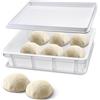 OulQinyhome Cassetta per Lievitazione Pizza e Pane,Cassetta Portaimpasto,Contenitore per impastare,Contenitore per Impasto con Coperchio,Portaimpasto con Coperchio in plastica per impasto,pizza,pane(30x40x12cm)
