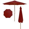 FANTASK Ombrellone in Legno Ø 300 cm Ombrellone da Giardino Balcone Ombrello Mercato per Giardino Balcone Terrazzo Piscina