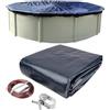 Winter Block Copertura per piscina invernale extra resistente, rotonda, 4,7 m, resistenza allo scrim 30,5 x 30,5 cm, resistente ai raggi UV, protezione resistente alle intemperie per piscine fuori