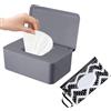 SEPSCO Porta Salviette Umidificate 2Pezzi, Scatola Salviettine Neonato e Sacchetti-Salviette Grande Salviettine Dispenser con Coperchio Antipolvere Impermeabile Riutilizzabile per Home Bagno Office