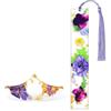 AUAUY 2PZ Set di Segnalibri Stampati, Materiale in Resina Trasparente, Viola