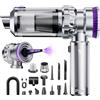 Ortiny Aspirabriciole Senza Fili, 28000Pa 4 in 1 Aspirapolvere Auto Senza Fili Portatile, One-Touch Dust Dump con Motore Brushless, Mini Aspirapolvere Potente per Auto Casa Ufficio Peli di Domestici