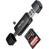 Rollei Lettore di Schede 2-in-1 Rollei microSD e SD Card Reader con USB 3.0 e USB C Plug & Play OTG Cardreader per Serie iPhone 17/16/15 Android Mac PC Tablet, Lettore-Schede-SD-Card-Reader