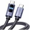 Globly Cavo USB-C 100cm 100W con Display LED Integrato | Cavo in Nylon Intrecciato Anti-Groviglio per Dispositivi Type-C