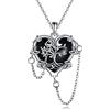 YAFEINI Collana con ciondolo a forma di cuore della strega rosa croce girocollo in argento sterling 925 gioielli gotici regalo di Halloween gotico per donna sconosciuto