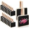 SHINEOFI 20 piccole clip da lavagna, piccole etichette da appendere con clip, etichetta alimentare su lavagne, con supporto, cartellini per prezzi, cartoni animati, mini clip di chiusura in legno