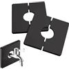 JAONLD 2 Pezzi Copertura Decorativa per Doccia Copertura per Tubo Autoadesiva Quadrata in PVC Copertura Decorativa per Rubinetto per Coprire Fili, Rubinetti, Tubi e Fori Nelle Pareti (nero, 22mm)