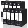 LogicaShop DOX Faldoni Portadocumenti Ufficio con Custodia, Raccoglitore ad Anelli A4, Dorso 8, Formato Commerciale, 32 cm Altezza, Classificatori Dossier Archivio Fatture e Documenti, 10 Pz (Nero)