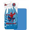 CARTOON Completo lenzuola per bambini, set 3 pezzi, sotto lenzuola con angoli, lenzuola, federa, letto singolo, 100% Cotone (Spiderman 2)