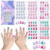 SIUSIO Confezione da 5 unghie finte precollate per bambini, copertura completa, glitter sfumati, colore arcobaleno, regalo di Natale per bambine - serie multicolore sfumato
