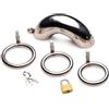 Master Series Locking Stainless Steel Chastity Cage w/ 3 Rings