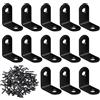 Zydiwo 25 Pezzi Staffe Angolari in Acciaio Inox con 50 Viti 30x30mm Squadretta di Giunzione Angolare Angolari Metallo per Tavolo Armadietto Sedia (Nero-30mm)