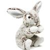 Uni-Toys - Coniglio con orecchie pieghevoli, piccolo - marrone scuro mélange - super morbido - 15 cm (altezza) - coniglio peluche - peluche