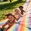 Tappeto da gioco Rainbow Fun per bambini: gioco di squadra per picnic e