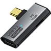 AreMe Splitter USB C (non supporta alcun trasferimento video), adattatore per cuffie Dual USB C 2 in 1 con porta di ricarica da 100 W per Rog Ally, Steam Deck, iPhone 15/16, iPad (grigio)