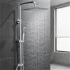 Auralum Colonna Doccia senza Miscelatore, Colonna Doccia Acciaio Inox con Soffione Doccia 30cmx30cm e Saliscendi Doccia Altezza Regolabile 72-110cm, Asta Doccia con Soffione e Doccetta, Doccia Bagno