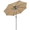 Yaheetech Ombrellone da Giardino Esterno 300 cm Portatile Parasole Protezione UV con Manovella 8 Stecche Reclinabile Telo in Poliestere Tubo in Alluminio Spiaggia Balcone Terrazzo Ecrù