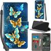 Haninsuze Cover per Google Pixel 6A Custodia Cover Pelle Libro Portafoglio con Porta Carte Magnetica Protezione Antiurto Cuoio Flip Case Custodia Cover per Google Pixel 6A, farfalla dorata