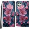 Haninsuze Cover per Samsung Galaxy A22 5G, Custodia Interno TPU Antiurto Portafoglio con Disegni [schede Fessura] [Supporto Stand] Cover Libro in PU Pelle (Fiore di pesco)