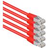 1aTTack.de® 1m - rojo - 5 Stück - CAT6 CAT 6 Ethernet LAN cable de red SET 1000 Mbit/s CAT6 Doble blindado PIMF 250MHz libre de halógenos compatible con CAT5e CAT6a CAT7 CAT8