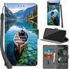 Haninsuze Cover per Google Pixel 6A Custodia Cover Pelle Libro Portafoglio con Porta Carte Magnetica Protezione Antiurto Cuoio Flip Case Custodia Cover per Google Pixel 6A, barca