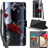 Haninsuze Cover per Samsung Galaxy A02s Custodia Cover Pelle Libro Portafoglio con Porta Carte Magnetica Protezione Antiurto Cuoio Flip Case Custodia Cover per Samsung A02s, farfalla rosa