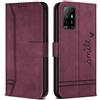 Bravoday Cover per Oppo A94 5G / Oppo A95 5G / Oppo F19 PRO + 5G / Oppo RENO5 Z 5G, Flip Custodia in Pelle PU Portafoglio Custodia per Oppo A94 5G / Oppo A95 5G, con Slot per Schede, Vino Rosso