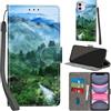 PHINIENLAND Cover per iPhone 11 custodia portafoglio Foresta | 3 scomparti carte, 1 tasca banconote, Chiusura magnetica, Supporto, Pelle PU flip cover per iPhone 11