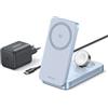 UGREEN MagFlow 3 in 1 Qi2 25W Caricatore Wireless per iPhone 16, Stazione di Ricarica Magnetico Pieghevole Compatibile con MagSafe iPhone 17 Pro Max Air/16/15/14/13/12, AirPods 4 3 Pro 2 iWatch