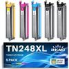 INK4U TN248XL Toner (Chip Recente, 5-Pack) Compatibili per Brother TN248 XL TN248XLBK per MFC-L3740CDW L3740CDWE MFC-L3760CDW DCP-L3560CDW DCP-L3520CDW HL-L3240CW HL-L3220CW
