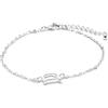 LUXENTER Bracciale Alphabet finitura argento - Lettera D, Talla única, Metallo, Senza pietra preziosa