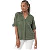 Caroll T-shirt a camicia 100% lino, azzurro, M