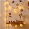 HHMTAKA Luci bianche calde della stringa della stella 3m 20LED USB luci di fata per Natale matrimonio festa della mamma decorazione di anniversario, luci decorative interne della stringa